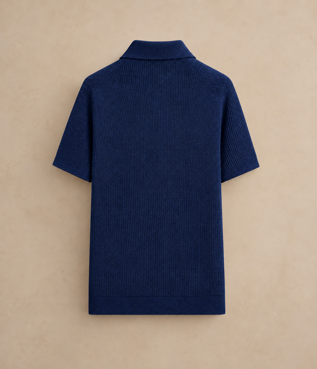 Mecenate Navy Linen Polo