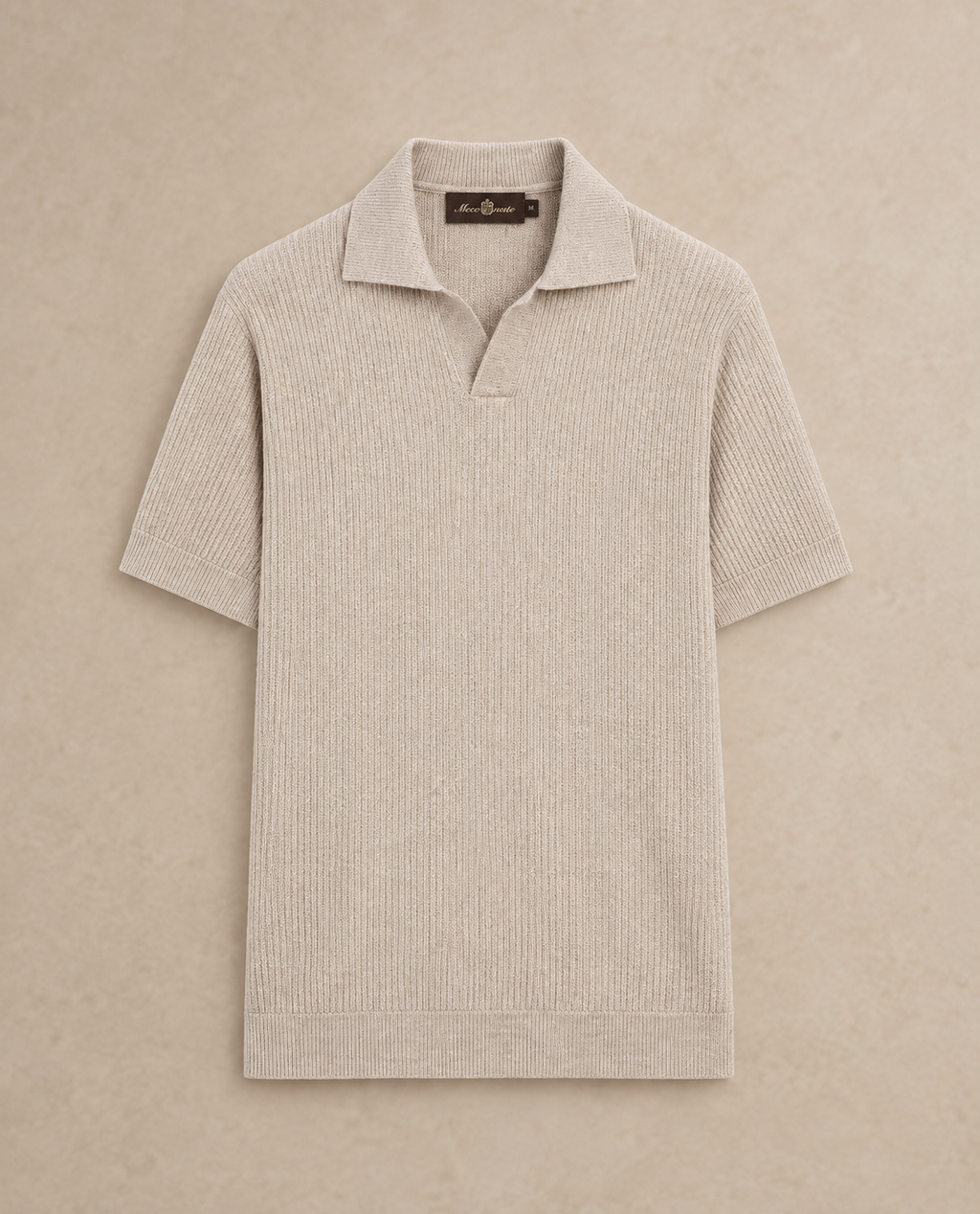 Mecenate Light Brown Linen Polo