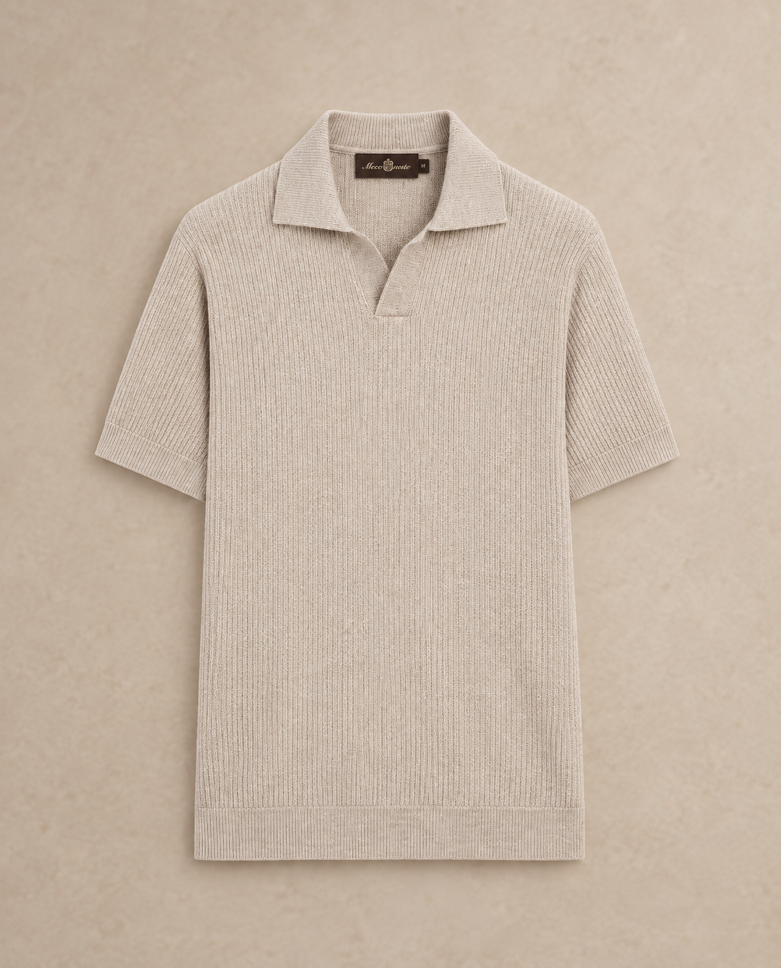 Mecenate Light Brown Linen Polo