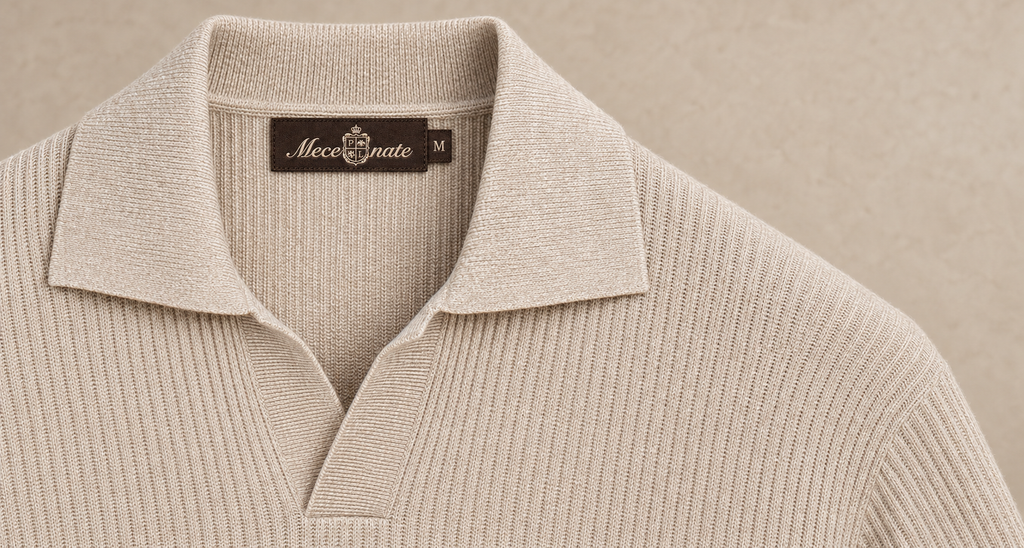 Mecenate Light Brown Linen Polo