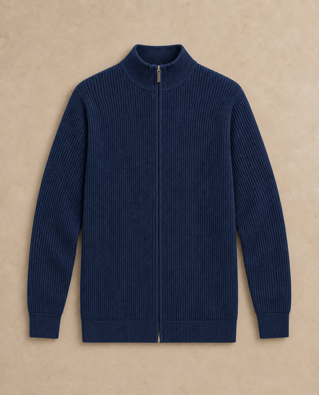 Mecenate Navy Full Zip Sweater