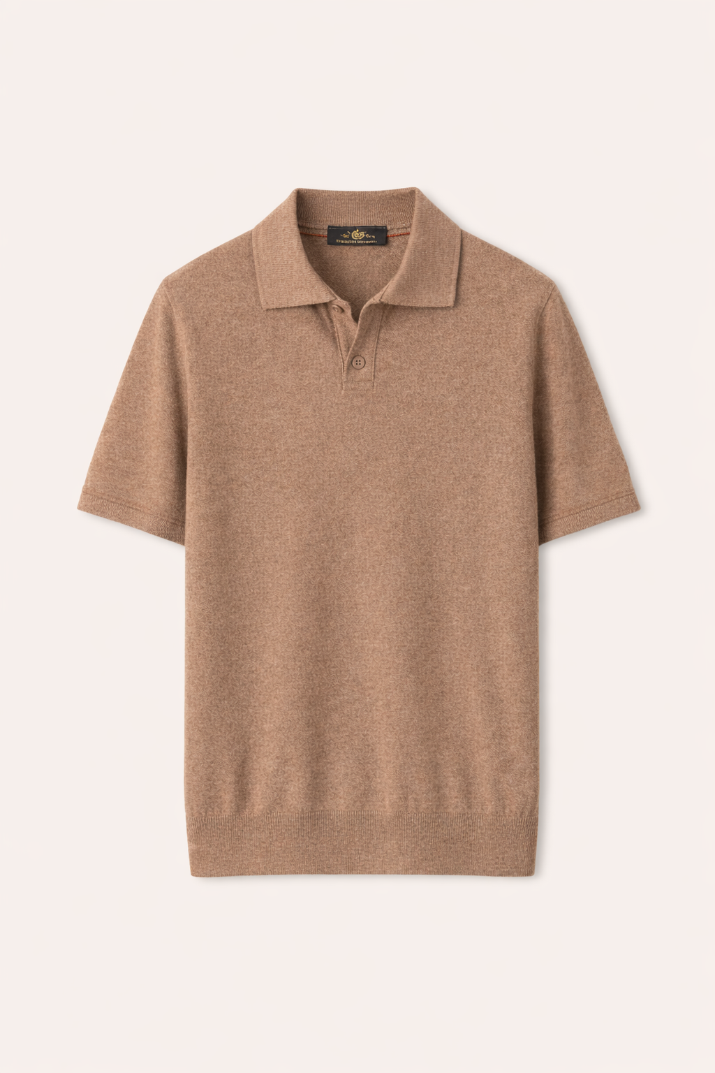 Mecenate Light Brown Linen Polo