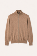 Mecenate Light Brown Full Zip Sweater
