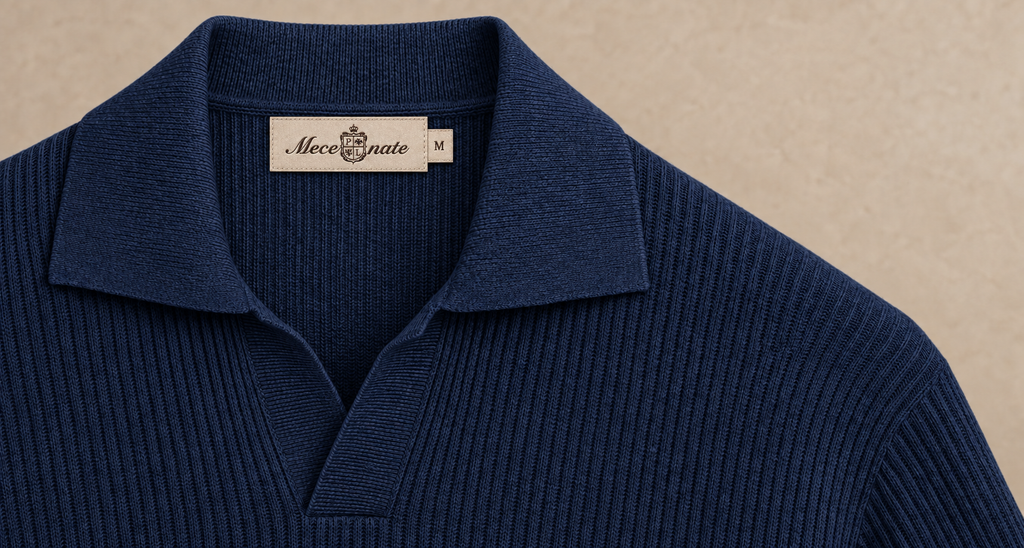 Mecenate Navy Linen Polo